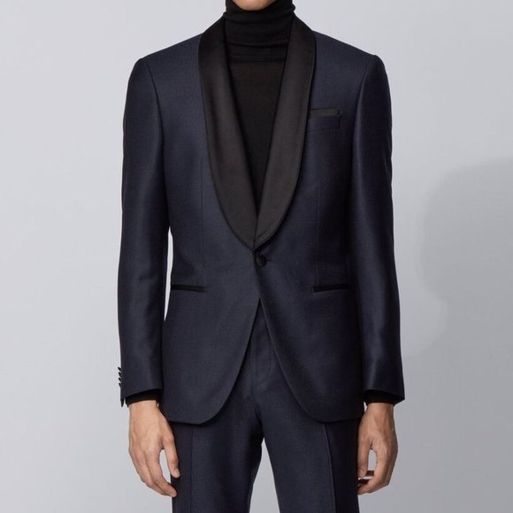 Hugo Boss Suits & Blazers Hugo Boss Mens Henryglow2 Dark Blue Wool